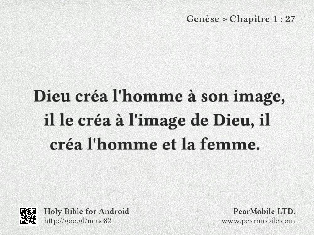 Genèse, Chapitre 1:27